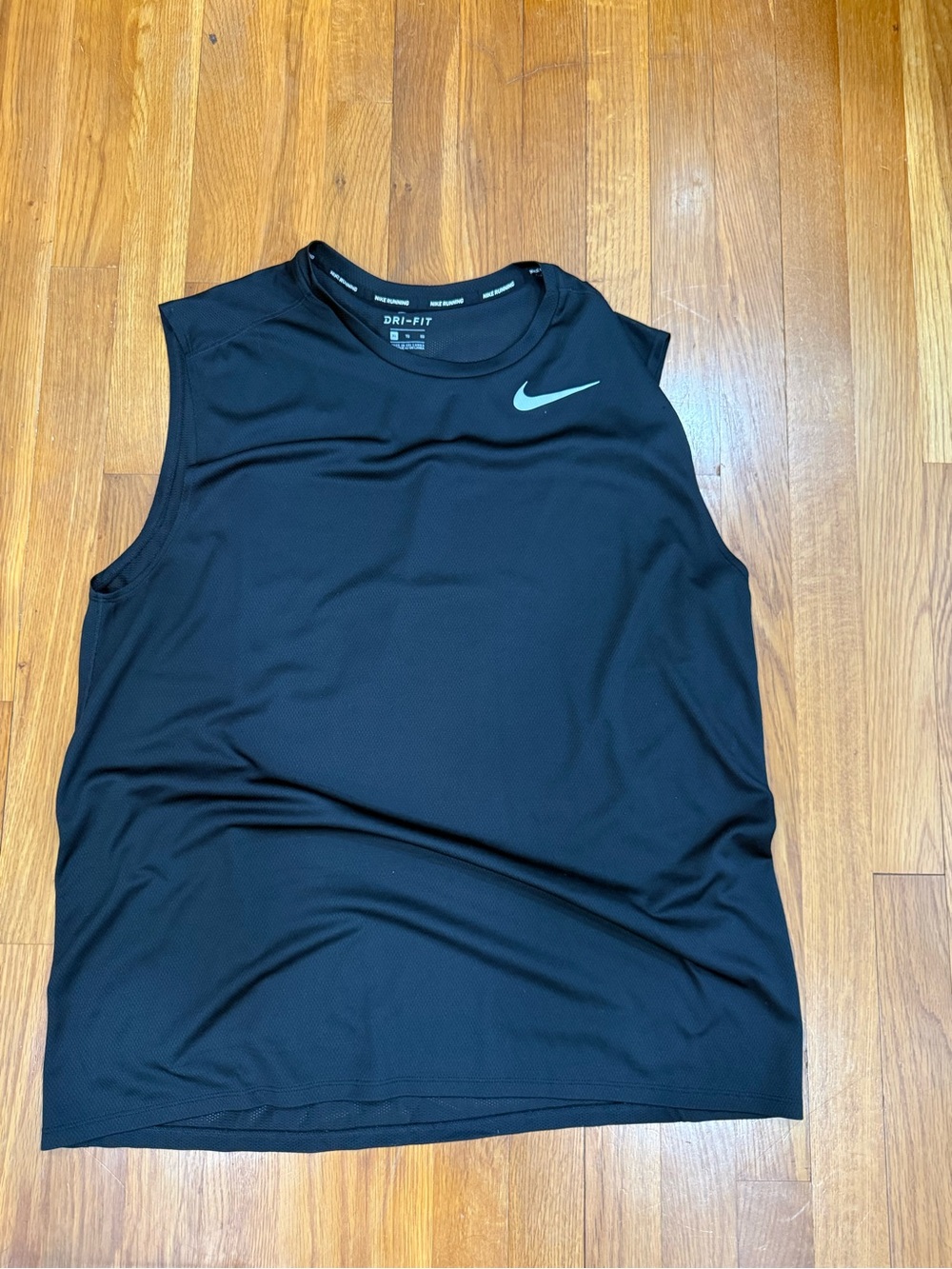 Nike Men’s Sleeveless Dri-FIT Tank Top - Black with Silver Swoosh